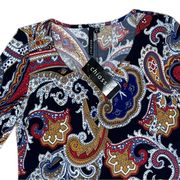 Chiasso Paisley Print Bell Sleeved Dress, Size Small - Picture 7 of 8